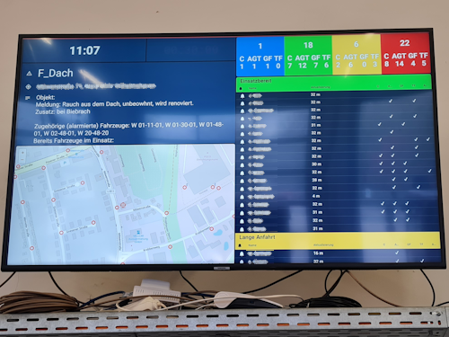 Divera Monitor im Einsatz